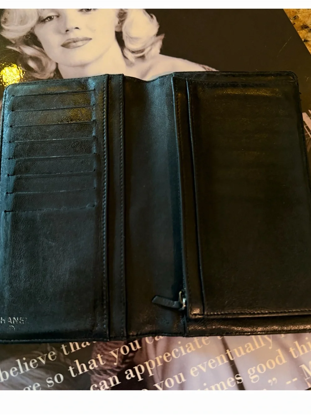 Chanel Vintage Black Checkbook Lambskin Long Wallet - Picture 3 of 12